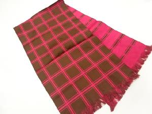 リサイクル　格子模様織出しテーブルセンター